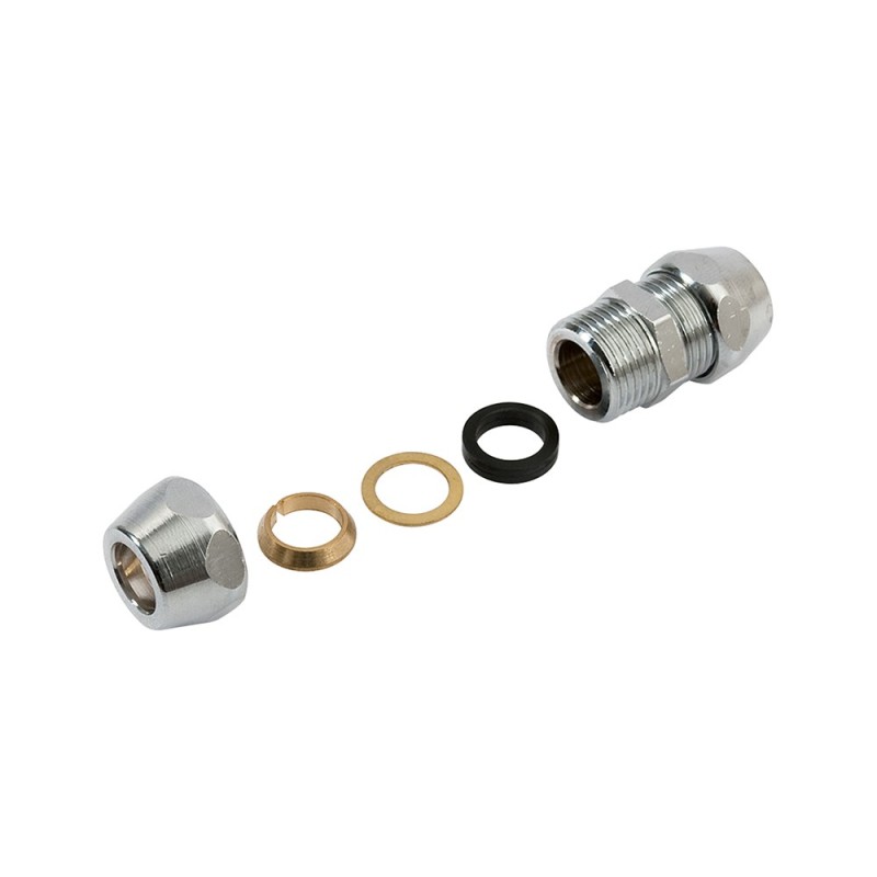 Doppio nipples completo con guarnizioni, ranelle e anelli tagliati Idrobric N0329 B10
