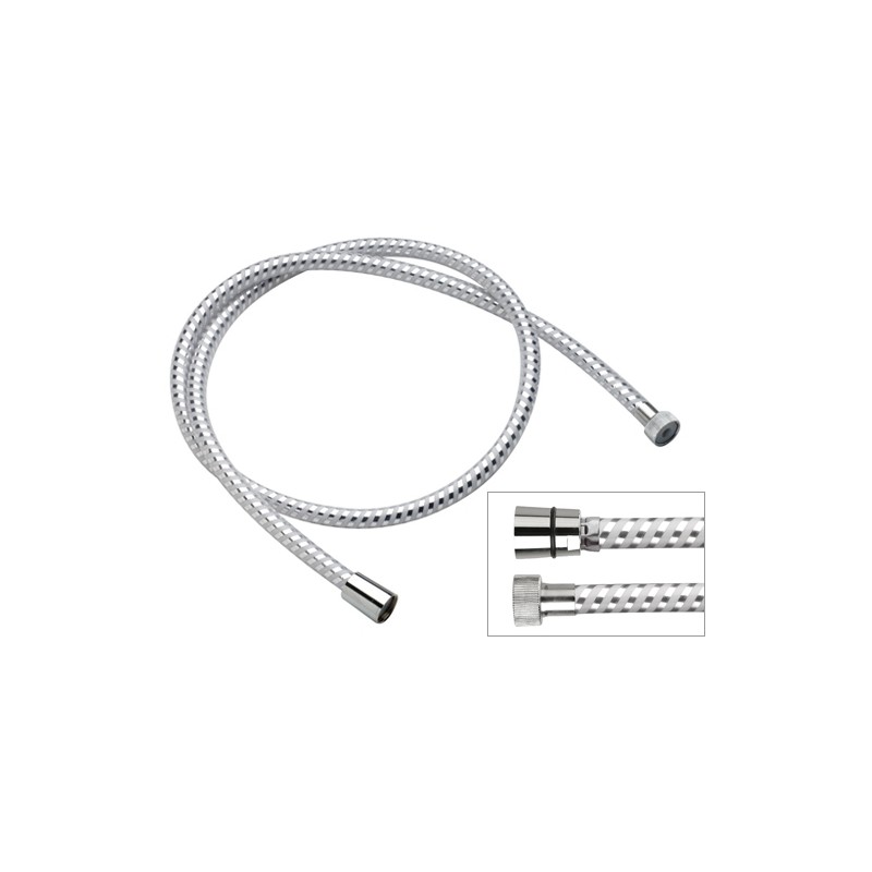 Flessibile biflex per doccia in pvc atossico, cromo-bianco 200 cm RR 332CN200