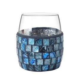 Bicchiere serie crystal in vetro mosaico blu Aquasanit QF9100BL
