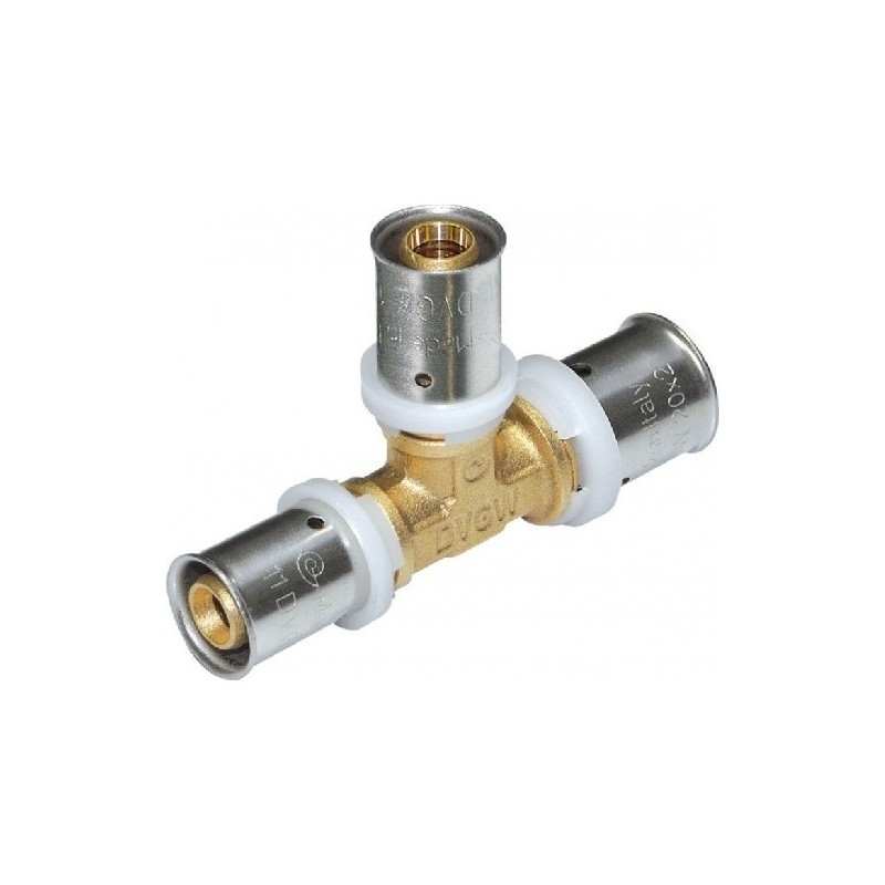 Raccordo tee ridotto diam.20x16x16 a pressare per multistrato Comisa N1707 PA25
