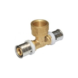 Raccordo a tee femmina diam.1/2x20 a pressare per multistrato Comisa N1707 PB25