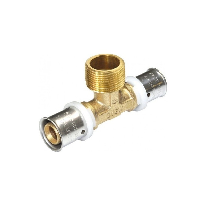 Raccordo a tee maschio diam.1/2x16 a pressare per multistrato Comisa N1707 PC20