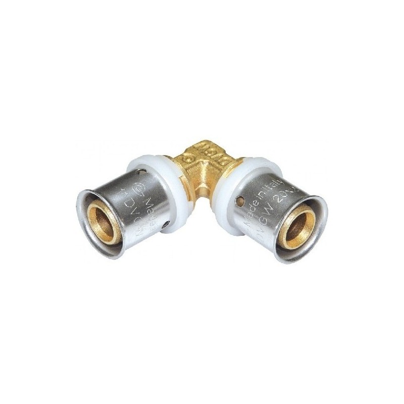 Gomito doppio diam.20x20 a pressare per multistrato Comisa N1711 A22