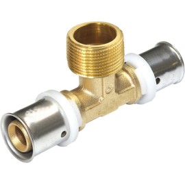 Raccordo a tee maschio diam.1/2x20 a pressare per multistrato Comisa N1707 PC25