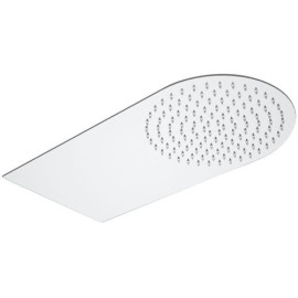 Soffione doccia ultrapiatto arrotondato a parete inox lucidato a specchio Remer 350UFMX