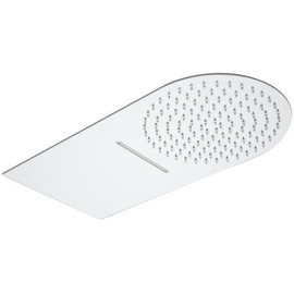 Soffione doccia ultrapiatto a parete in acciaio inox lucidato a specchio Remer 350UFMCAX