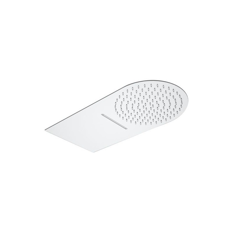 Soffione doccia ultrapiatto a parete in acciaio inox lucidato a specchio Remer 350UFMCAX