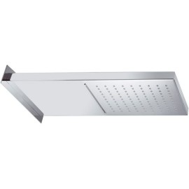 Soffione doccia a parete in acciaio inox lucidato a specchio 2 getti, normale o cascata. Remer 350SSCAX
