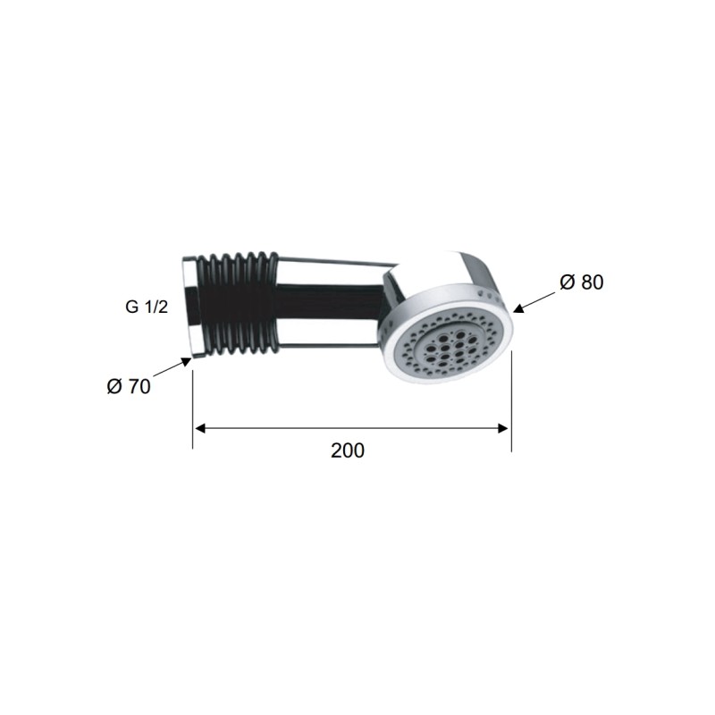 Braccio doccia con soffione integrato a disco moderno small Remer 350HGX