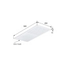 Soffione doccia ultrapiatto a parete inox lucidato a specchio rettangolare Remer 350UFX