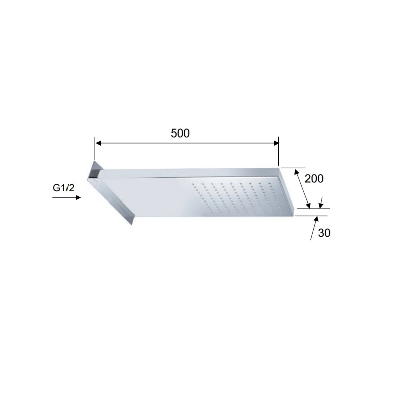 Soffione doccia a parete in acciaio inox lucidato a specchio Remer 350SSX