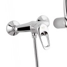 Miscelatore esterno doccia con leva frontale doccino e flessibile remer - serie kiss Remer K38