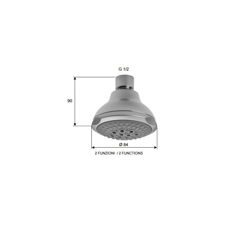 Soffione con disco anticalcare, autopulente Remer 355FOX