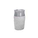Bicchiere bianco/argento in resina - serie damasco Aquasanit QD6100WK