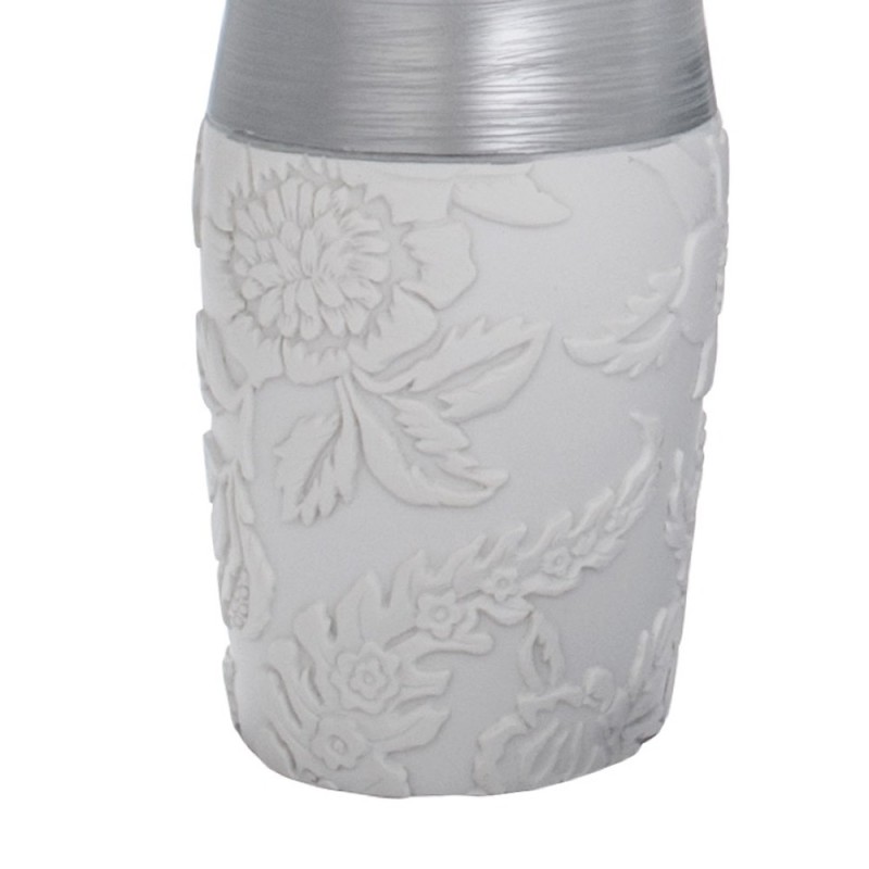 Bicchiere bianco/argento in resina - serie damasco Aquasanit QD6100WK