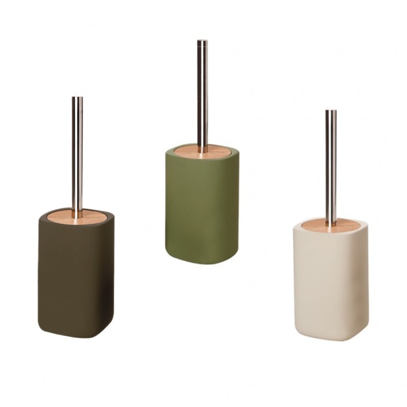 Porta scopino ceramica e legno - serie twin Aquasanit QC4140