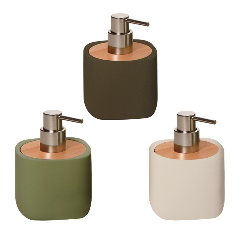 Dispenser sapone ceramica e legno - serie twin Aquasanit QC4120
