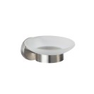 Porta sapone con bicchiere satinato serie steel - fissaggio ad incollo o con viti Idrobric A207110AS