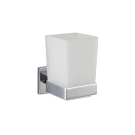 Porta spazzolini in vetro satinato serie frame - fissaggio incollo o viti Aquasanit A208100CR