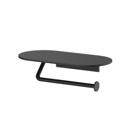 Portarotolo con ripiano nero serie evolution - fissaggio con biadesivo o ad incollo Aquasanit A205255NE