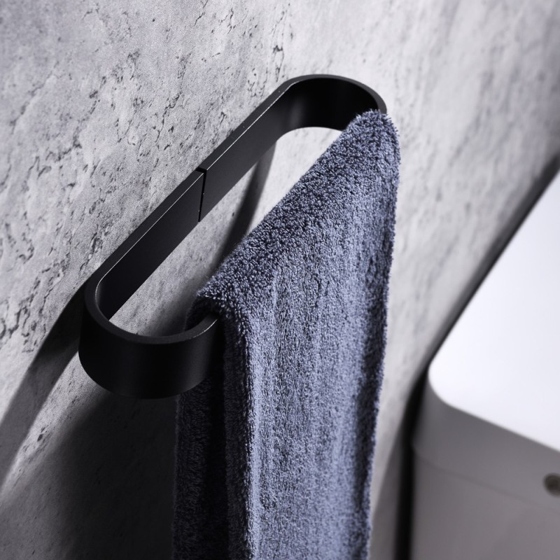 Portasalviette 25 cm nero serie evolution - fissaggio con biadesivo o ad incollo Aquasanit A20590ANE