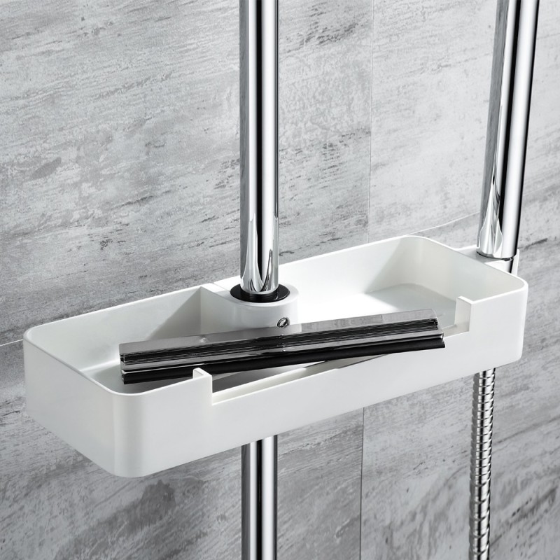 Mensola per aste doccia con tergivetro e supporto doccetta - serie concept Aquasanit A112009MT