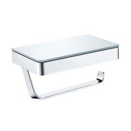 Portarotolo con ripianoin vetro - serie concept Aquasanit A112005PR