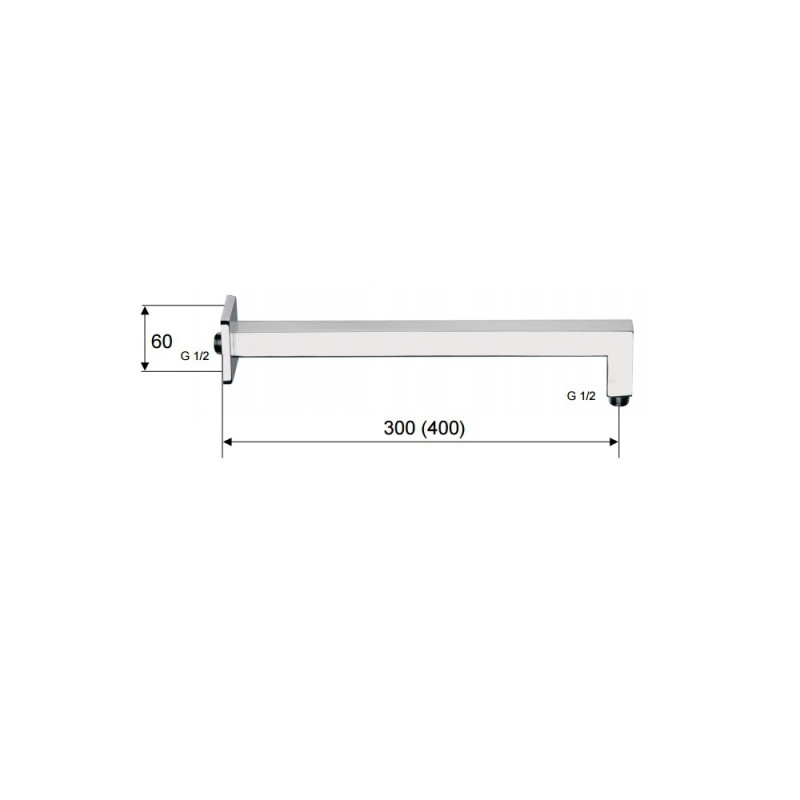Braccio doccia quadrato 40 cm Remer 348S40