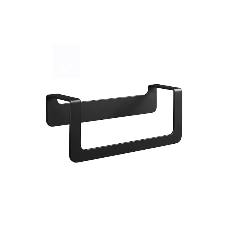 Porta salviette ad anello nero serie skyline - fissaggio biadesivo o incollo Aquasanit A202160NE