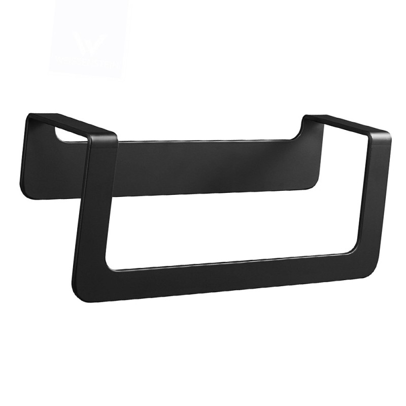 Porta salviette ad anello nero serie skyline - fissaggio biadesivo o incollo Aquasanit A202160NE