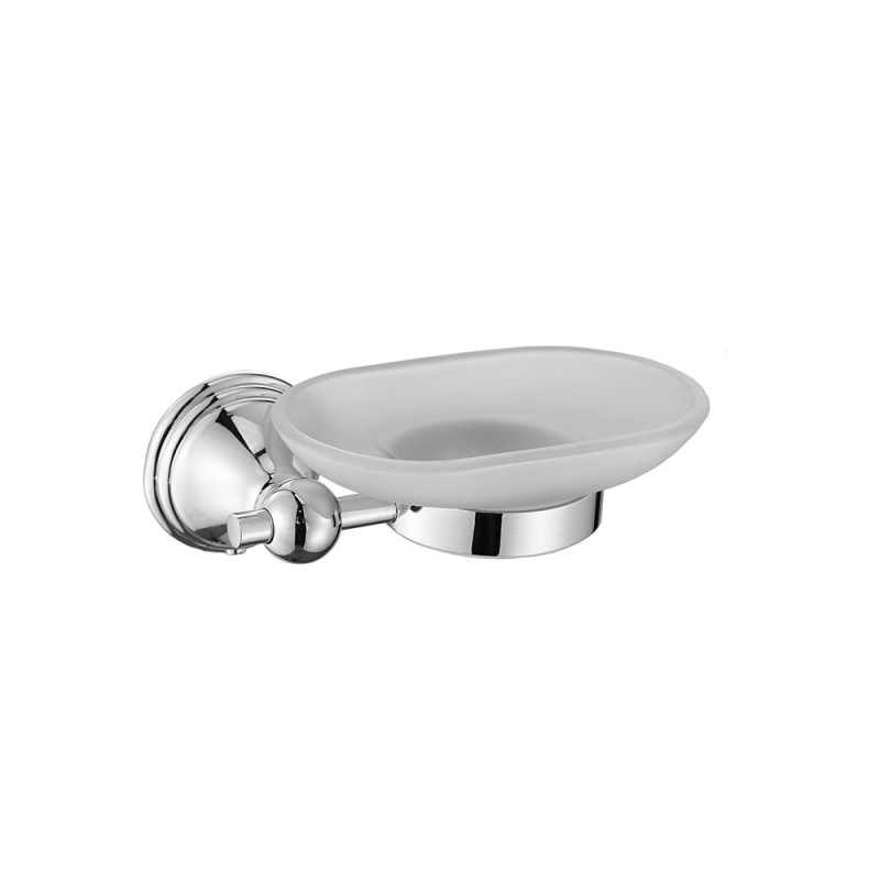 Porta sapone da parete con bacinella in vetro satinato - serie queen Aquasanit A210110CR