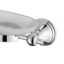 Porta sapone da parete con bacinella in vetro satinato - serie queen Aquasanit A210110CR