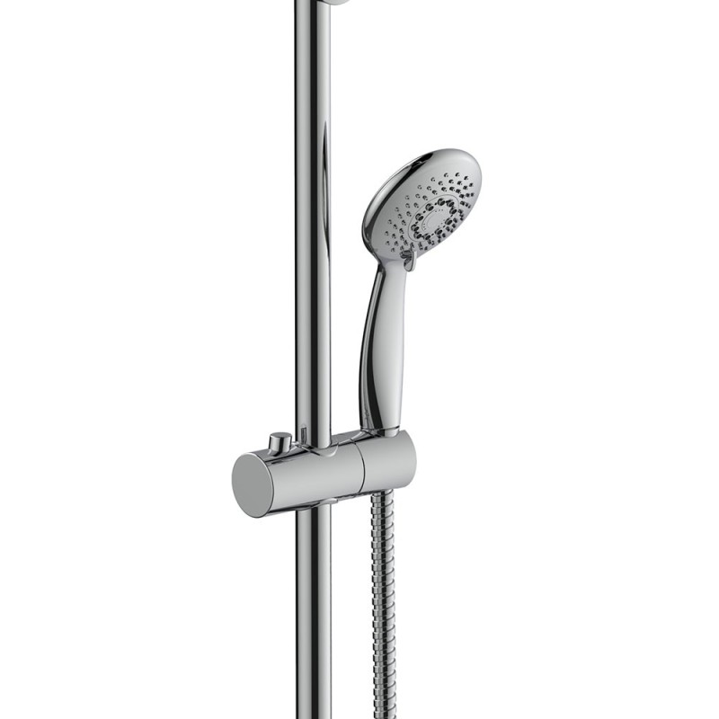 Colonna doccia in metallo cromato e doccino a 3 getti - serie mali Idrobric SCACOL0163CR