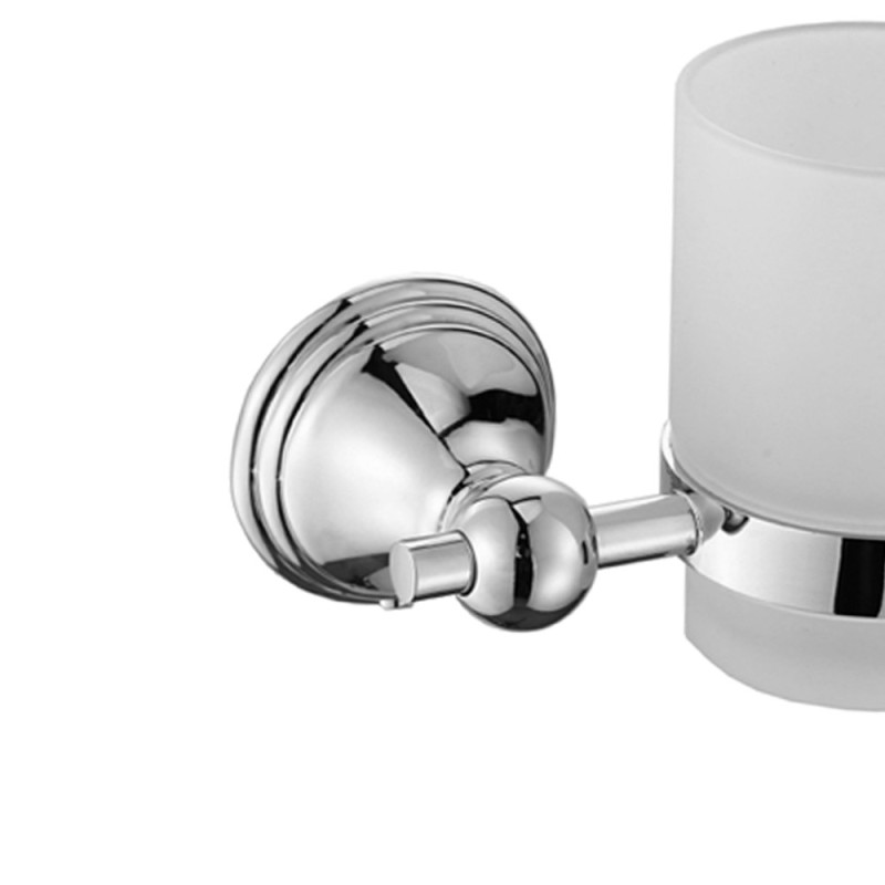 Porta bicchiere da parete con bicchiere in vetro - serie queen Aquasanit A210100CR