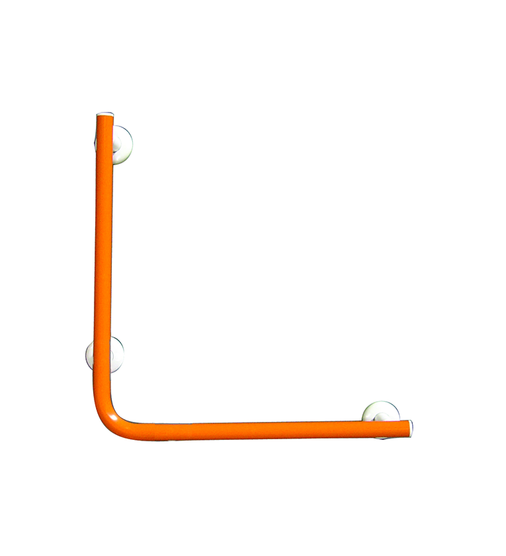 Maniglia bagni disabili e anziani verticale e laterale cm.50x50 color arancio Goman LEO-5050/65