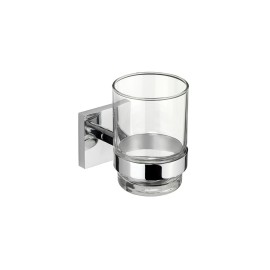 Porta bicchiere da parete serie xeno - fissaggio incollo o viti Aquasanit A204100CR