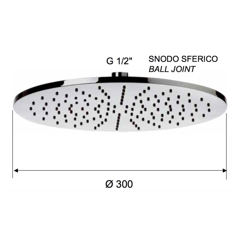 Soffione doccia minimale piatto diam. 30 cm Remer 359MM30X Soffione doccia minimale piatto diam. 30 cm Remer 359MM30X