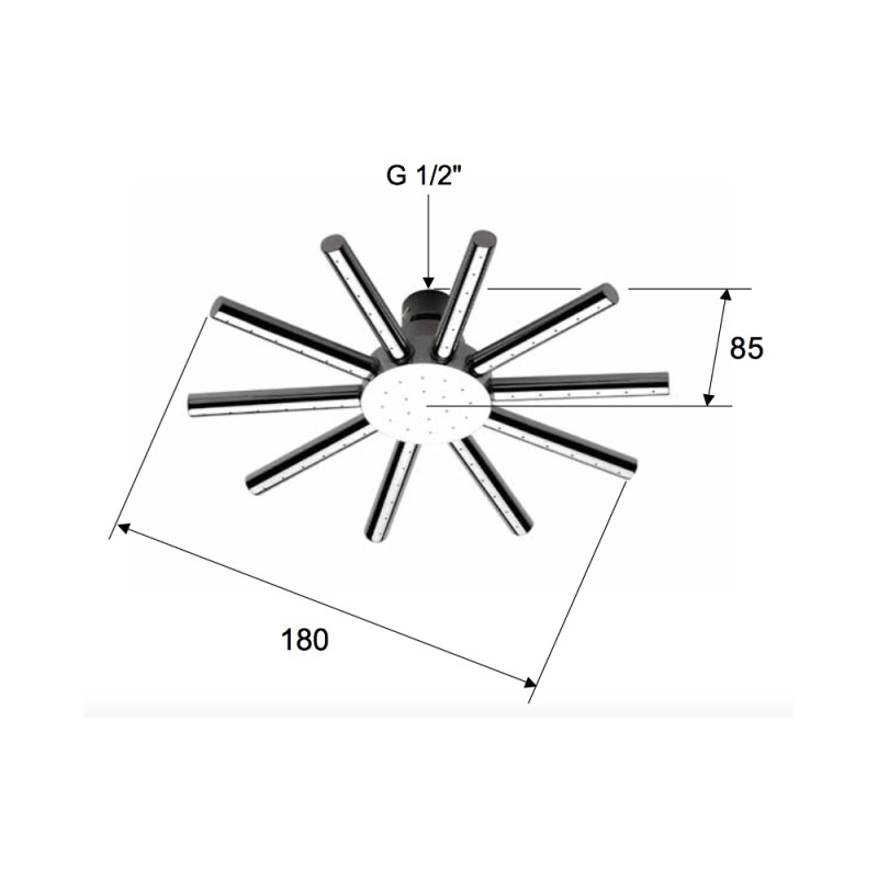 Soffione a pioggia sun 114 getti Remer 359S25X