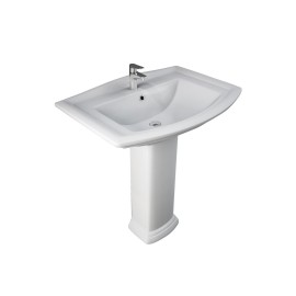 Lavabo da 65 cm in ceramica con colonna - serie washington Rak Ceramics SCACER0652LA+SCACER0653CO