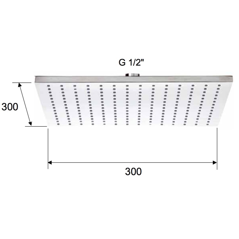 Soffione a pioggia quadrato piatto 30x30 cm Remer 359SSLX Soffione a pioggia quadrato piatto 30x30 cm Remer 359SSLX