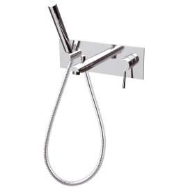 Rubinetto per vasca da incasso, deviatore e kit doccia integrato serie minimal Remer N04