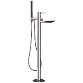 Rubinetto bordo vasca da pavimento con deviatore e kit doccia serie minimal Remer N08