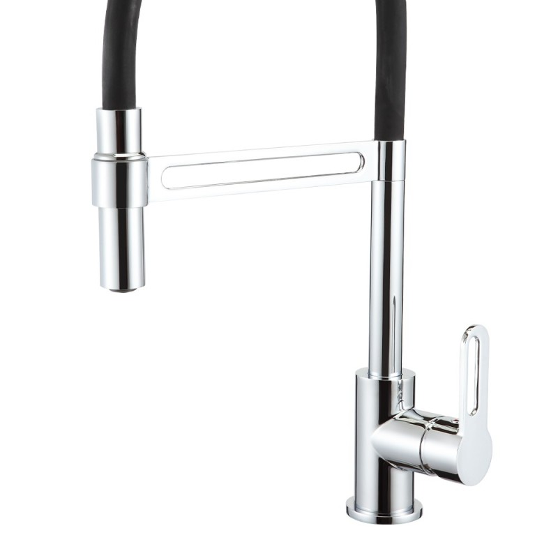 Rubinetto cucina nero con doccetta orientabile - Serie Dallas Idrobric SCARUB0951NE