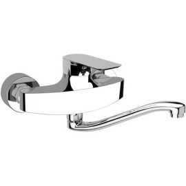 Miscelatore monocomando a muro per lavello con bocca a "S” girevole Remer I41S