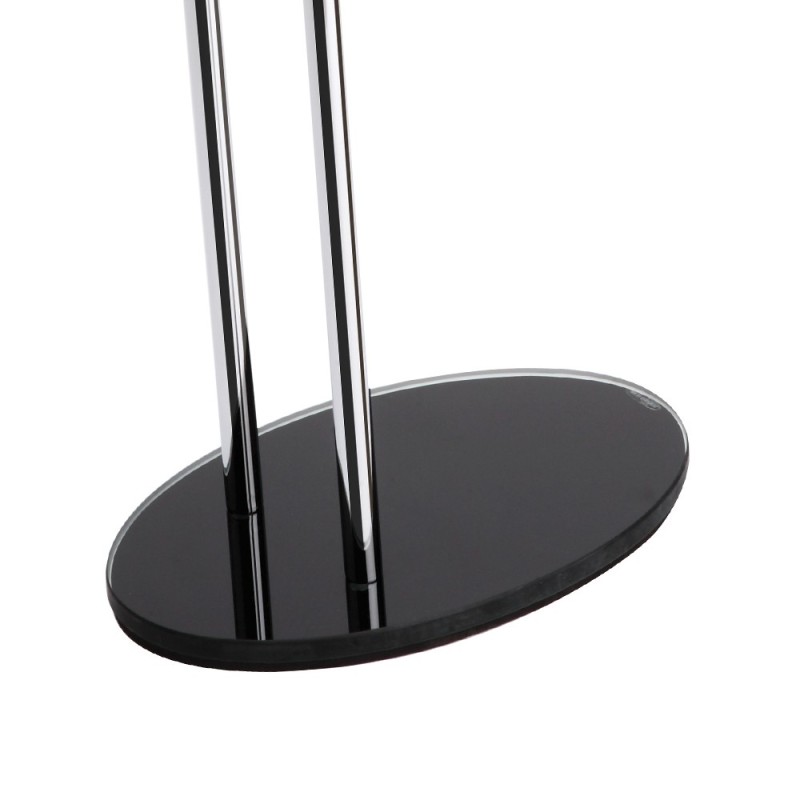 Piantana porta salviette in metallo cromato con base in vetro nera Aquasanit QV085ADN