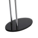 Piantana porta salviette in metallo cromato con base in vetro nera Aquasanit QV085ADN