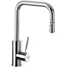 Rubinetto laterale per lavello con bocca a u girevole e doccetta dual jet serie minimal Remer N73