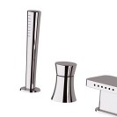 Miscelatore bordo vasca con deviatore, bocca con effetto multigetto e doccetta - serie diva Daniel Rubinetterie DV699CR