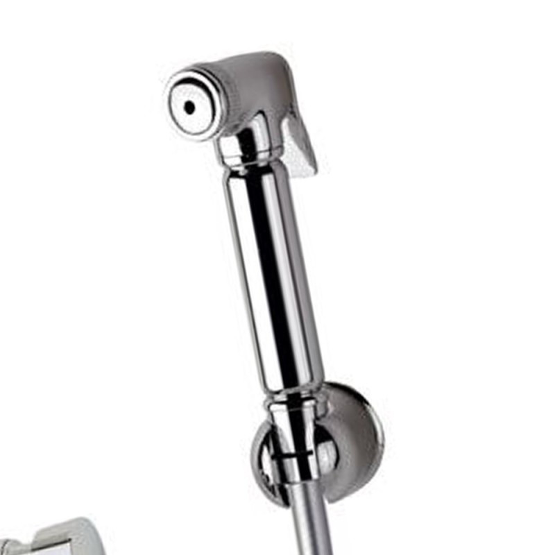 Set idroscopino composto da: idroscopino a pulsante in ottone cromato, flessibile conico e rubinetto temporizzato Remer RB100TE