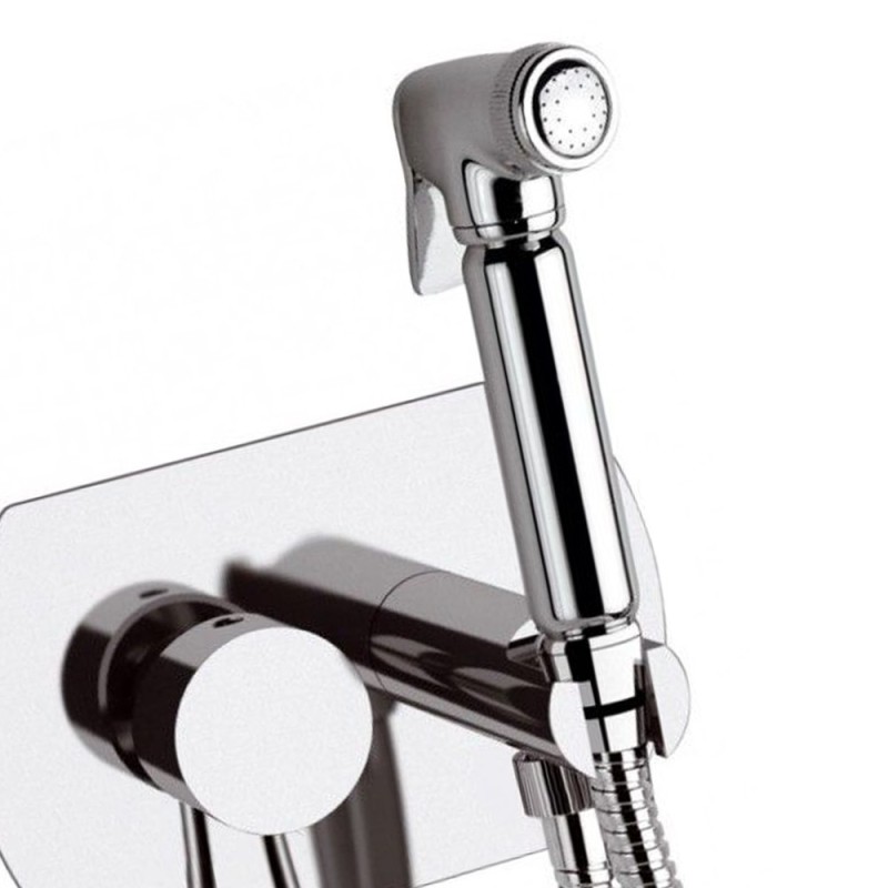 Miscelatore incasso per shut-off con doccetta shut-off, supporto doccia- presa acqua e flessibile doccia. Remer N60